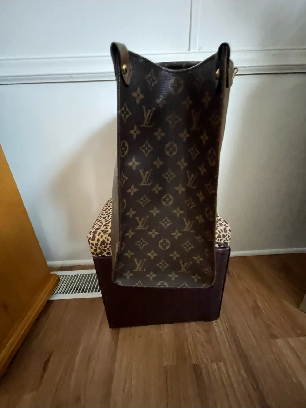 Louis Vuitton Brown Monogram Canvas Tote with Gold Hardware